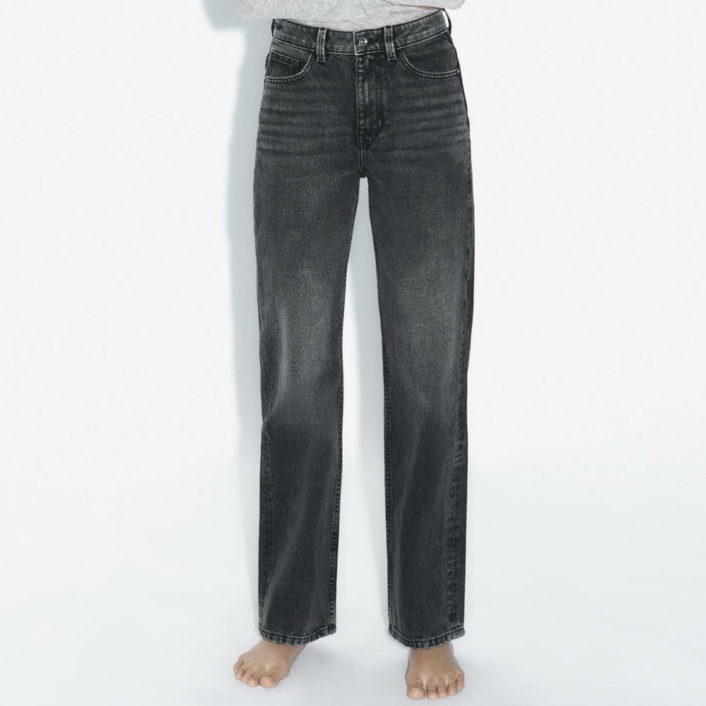 29w Zara high waisted full length Z1975 straight leg jeans/vintage black